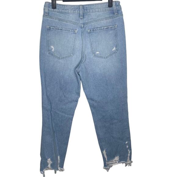 Flying Monkey Womens Jeans Size 27 Blue Denim Light Wash Distressed Skinny Leg - Picture 2 of 15